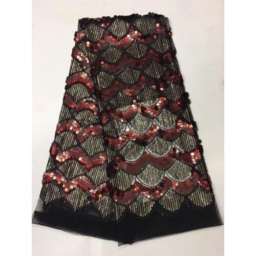8 colors newest embroidery mesh tulle african sequins lace fabric JRB-112615 for evening dress