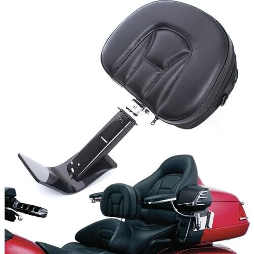 Moto accessory driver adjustable backrest cushion backrest with storage bag kit for Honda Goldwing GL1800 2001-2017