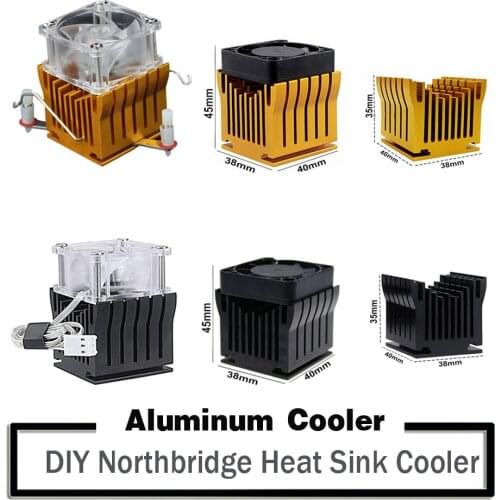 DIY Aluminium Northbridge Heatsink Cooler Motherboard Radiator w/4cm Fan For PC Computer Case South North Bridge Chipset Cooling