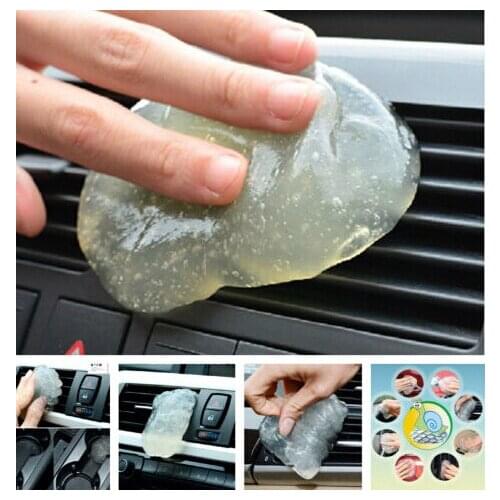 Auto SUV Interior Dashboard Air Outlet Dust Transparent Cleaning Soft Gel Glue