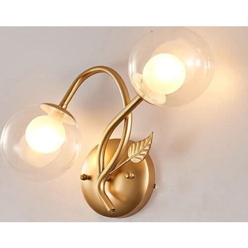 BEIAIDI Nordic Glass Ball Wall Lamp Bedroom Bedside surface Mounted Wall Light Hotel Villa Cafe Aisle Corridor Bathroom Sconce