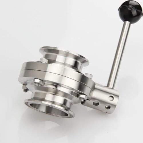Free Shipping Butterfly Valve 1" (25mm), Sanitary Stainless Steel304, OD50.5