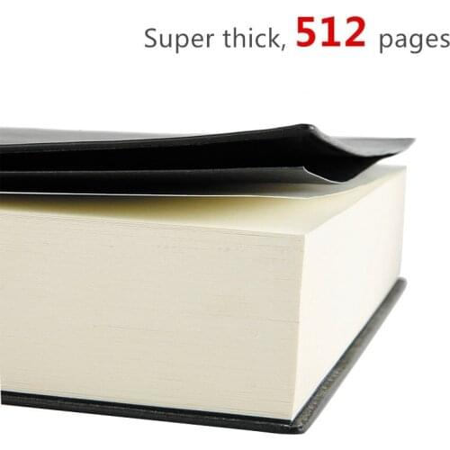 Soft Faux Leather Super Thick 512 Pages Ruled Notebook A5 Daily Notebook Life Records Best for 2-3 Years Writing