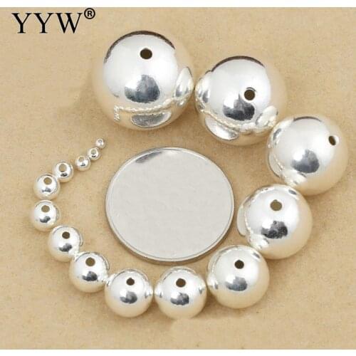 Beads ball Silver color metal beads 2-16mm DIY Jewelry for Bracelet Necklace Findings fashion round bead ball accessories