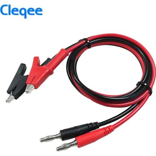 Cleqee P1040 1Set 1M 4mm Banana Plug to Crocodile Alligator Clip Test Probe Lead Wire Cable Test Leads Kits
