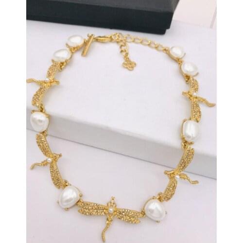 CSxjd 2020 New Dragonfly shape elegant and gorgeous pearl necklace