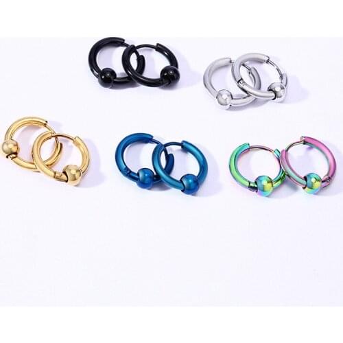 Colored Earrings For Men And Women Ear Piercing Gradient Ramp Ear Accessories Stainless Steel Materials Charming Luster Hot Sale