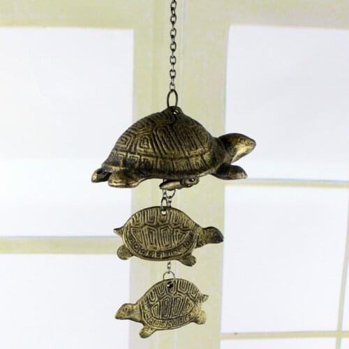 Japanese Style Iron Casting Three Turtle Patio Decorative Wind Chimes/Wind Bells, Vintage Home/Balcony Decoration