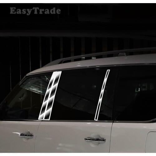 For Nissan Patrol Y62 Armada 2018 2019 2020 Accessories Car Side Window Center Pillar Trim Center Panel Decoration Sticker Decal