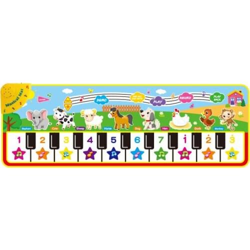 Keyboard Music Mat Playmat Educational Musical Carpet Multifunctional Children Piano Carpet Baby Crawling Mat for Kids Toddlers
