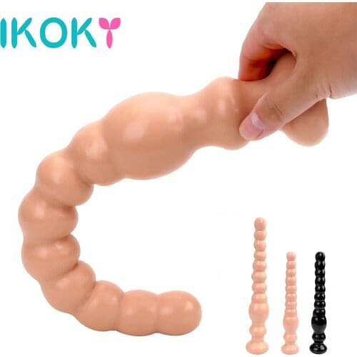 IKOKY Super Long Anal Plug Butt Plug Large Dildo Prostata Massage Masturbation Anus Backyard Beads Sex Toys For Woman And Men