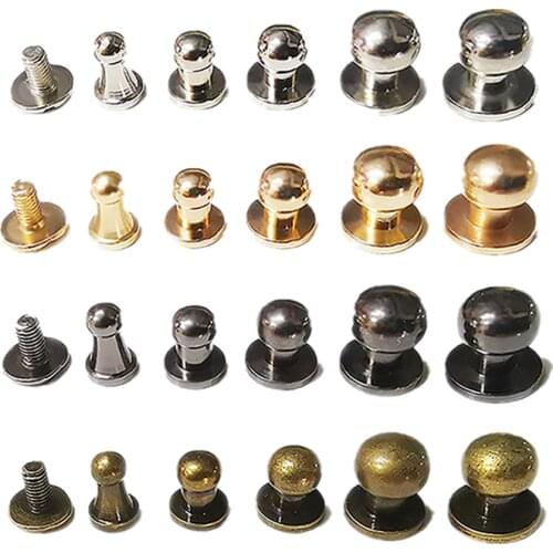 10set Round Rivet Metal Screw Rivet for Leather Craft Bag Belt Clothing Garment Shoes Hat Pet Collar Decor Sewing Accessories