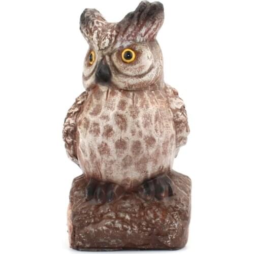667A Simulation Owl Perched On Tree Statues Figurines Resin Ornament Animal Crafts Sculpture Bird Deterrent Repellent Outdoor