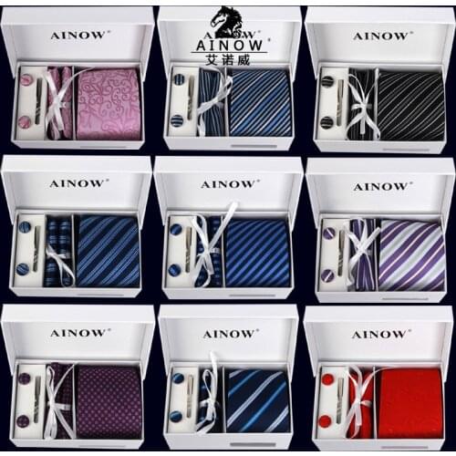 Mens Ties Cufflink Sets Floral Fashion Silk Necktie Gifts Ties for Men Wedding Business Shirt Men Tie Set 8cm Men Gift Set Box