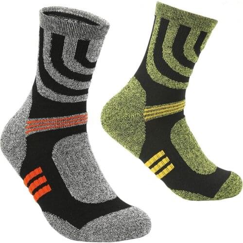Men Hiking Walking Running Socks Padded Terry Cushion Anti Blister Warm Winter Sports Socks for Outdoor Running Cycling Camping