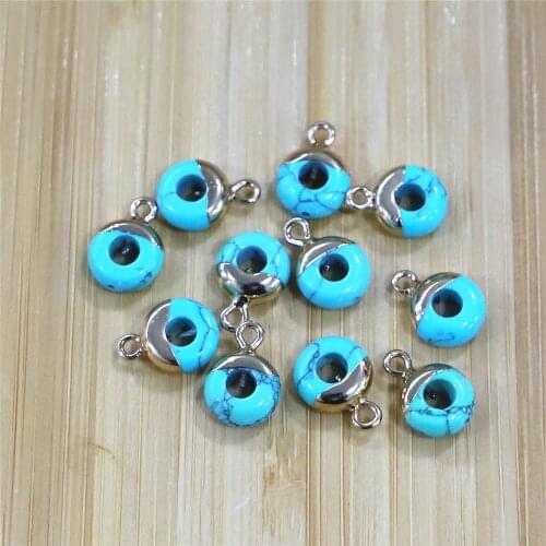 Natural Stone Turquoises Agates Abacus Shape Large Hole Stone Bead Pendant Size 4x10mm, Used To Make Earring Necklace