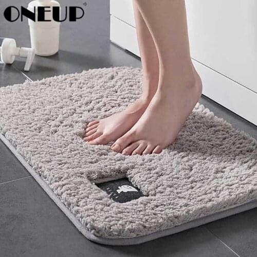 ONEUP Plush Floor Mats Bathroom Door Non-Slip Bath Mat Absorbent Foot Pad Home Bedroom Kitchen Living Room Carpet