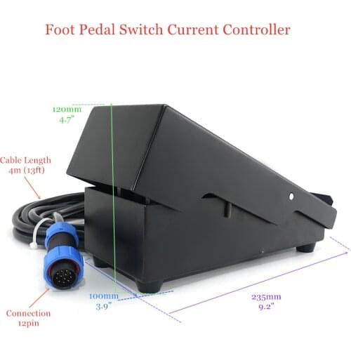 TIG Pulse AC DC Inverter Welding Machine Remote Current Controller 12pin Air Socket 3.2M Long Cable TIG Welding Foot Pedal