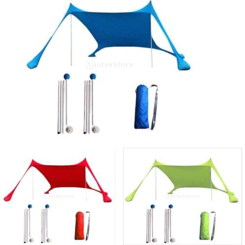 Portable Tent Tarp Sun Shelter Pop Up Beach Sun Shade Canopy for Outdoor Activities 3-4 person