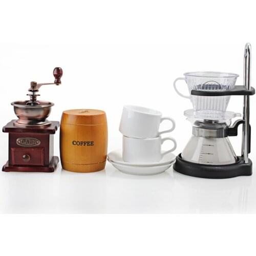 Gift Set Siphon Coffee Grinder Vintage Tools Hand Barista Storage Coffee Filter Holder Cup Porta Cialde Caffe Coffeeware DG50C
