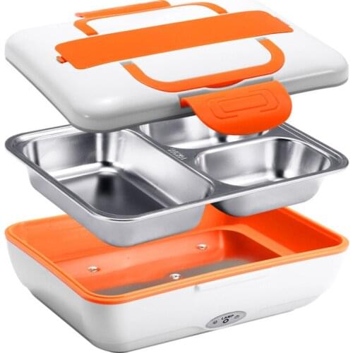 Portable Car Truck Electric Heating Lunch Box Travel Food Warm Heater Storage Container Stainless Steel Rice Cookers Box Warmer