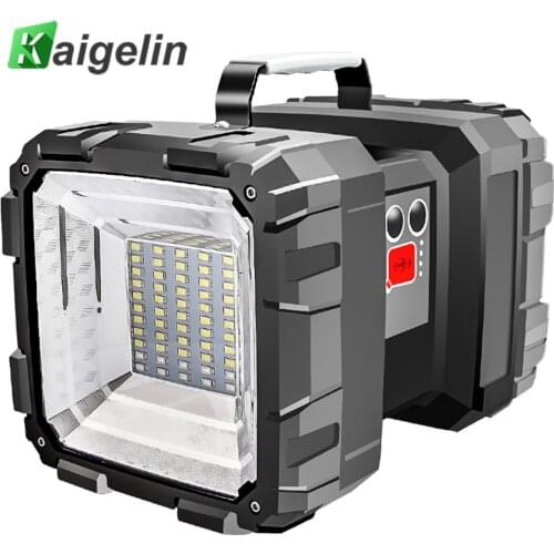 40W Double Head L2+SMD LED Portable Spotlight Outdoor Ultra Bright USB Rechargeable Flashlight Searchlight for Camping Fishing