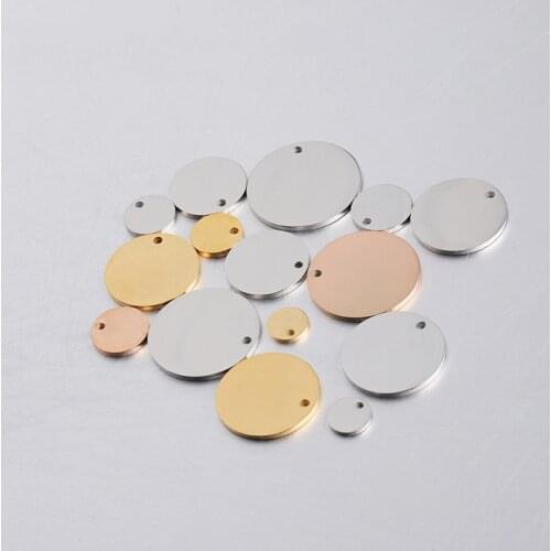 10/15/20/25/30mm Stainless Steel Blank Circle Charm For Engrave Metal Disc Round Tag discMirror Polished Wholesale 20pcs