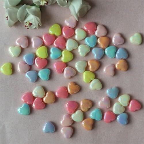 Acrylic 12mm 16mm Heart Shape Candy Beads Multicolored Beads Supplies For Jewelry DIY Craft Accessories Beads Beading