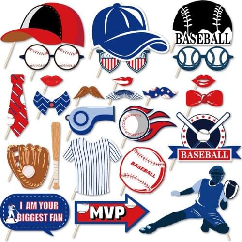 DIY Baseball Photobooth Props Baby Shower Sports Party Decorations Kids Happy Birthday Party Supplies