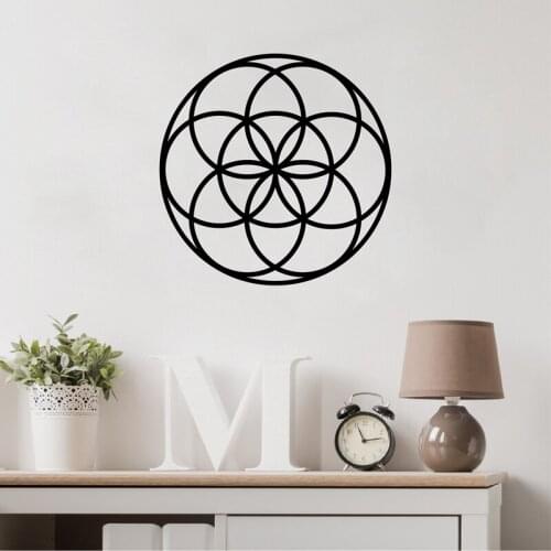 Seed of Life Spiritual Wall Decal Sacred Geometry Vinyl Sticker Geometric Shaped Abstract Decals Home Room Wall Decor
