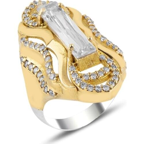 Silver 925 Sterling Authentic Zircon Stone Ring