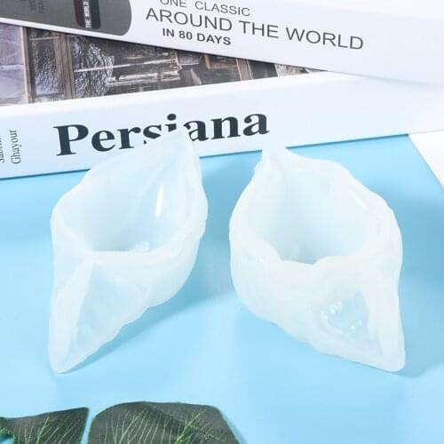 Silicone 3D Conch Mold DIY Make Up Egg Holder Mould Conch Shaped Crystal Glass UV Resin Craft Jewelry Storage Holder Making Tool