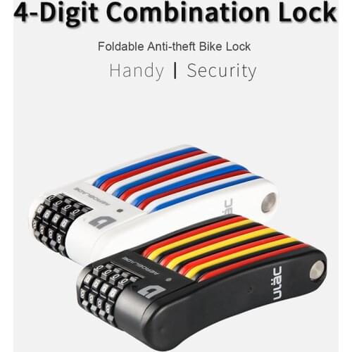 ULAC Youli Mini Folding Lock Bicycle Lock, Portable Anti Theft Foldable Chain Locks With Key Mountain Bike Road Car Lock LK-X5