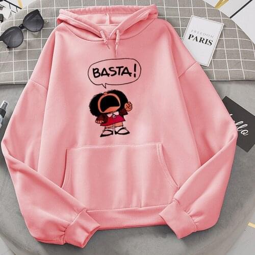 Mafalda Kawaii Anime Printed Hoodie Harajuku Aesthetic Cute Kpop Hoodies Women Korea Autumn Winter Pullover Sudaderas Sweatshirt