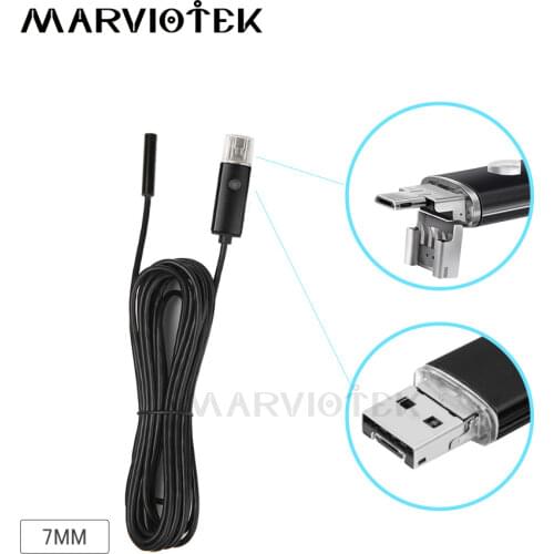 Endoscope Android USB Endoscope Camera 7mm 2in1 Android Phone Endoscope Pipe USB Endoscope Inspection Mini Camera HD 1/2/5/10m