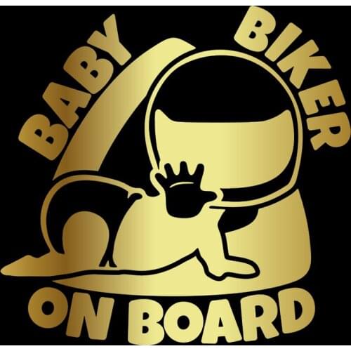 Wavehands Baby Biker on Board Reflective Car Sticker 3D Motorcycle Sticker Auto Decal Funny JDM Vinyl On Car Styling 15X14.5 CM