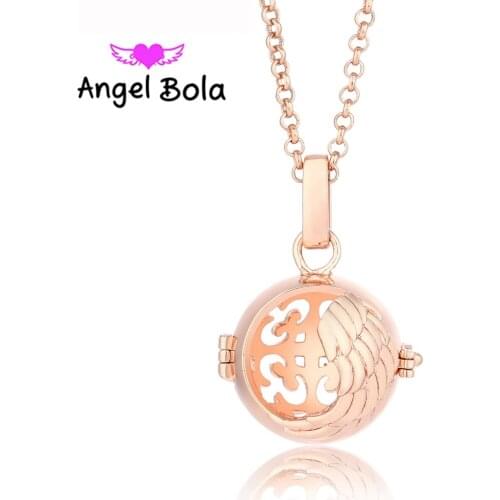 Harmony Caller Pendants Jewelry 20.5mm Necklace Angel Wing Interchangeable Maternity Ball Angel Bola Essential Oil Locket L038