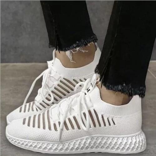 Women Sneakers Shoes 2020 Breathable Fashion Casual Mesh Breathable Lace Up Female Shoes Summer Autumn Tenis Feminino