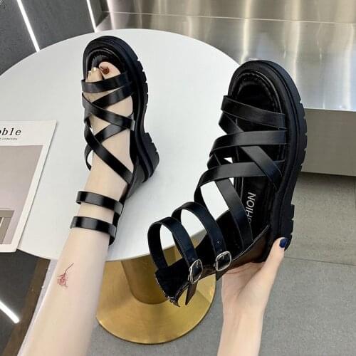 2021 Shoes Woman Summer Sandals For Women Shoes Comfy Soft Women Sandals Wedge Low Heels Shoes Thick Bottom Ladies Sandals
