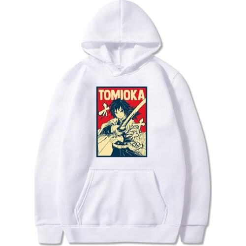 Winter 2020 New Arrival Demon Slayer Tomioka Giyu Poster Print Hoodies Anime Mange Unisex Sweatshirt High Quality Cotton Clothes