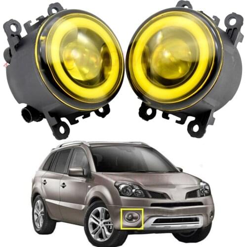 1pair For Renault Koleos HY Closed Off-Road Vehicle 2008-2015 Car Styling LED Fog Light Angel Eye DRL Daytime Running Light 12V