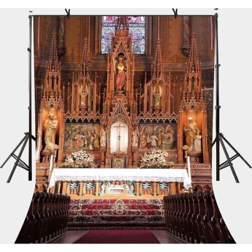 150x220cm Christian Church Photography Backdrop Wooden Chairs Backdrop Wedding Lover Portrait Backdrops Studio Props