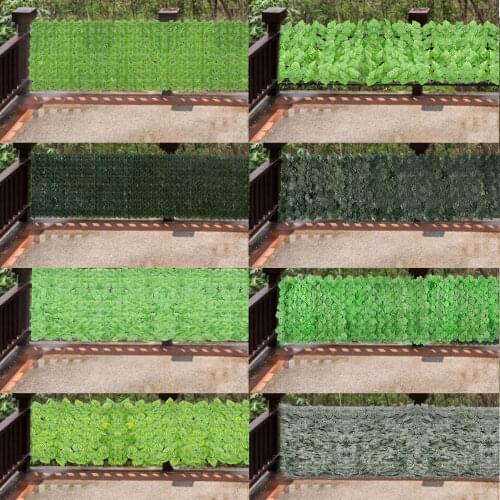 Newly 1*3m Artificial Ivy Leaf Hedge Panels Screening Green Plastic Fence Sweet potato leaves