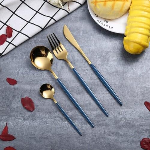 4Pcs Stainless Steel Knife Fork Spoon Cutlery Set Dinnerware Set For Home Kitchen Supplies Sets