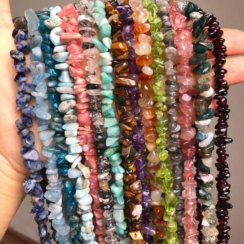 5-8mm Natural Irregular Garnet Tiger Eye Agates Rhodonite Freeform Gravel Stone Beads For Jewelry DIY Making Bracelet Accessory