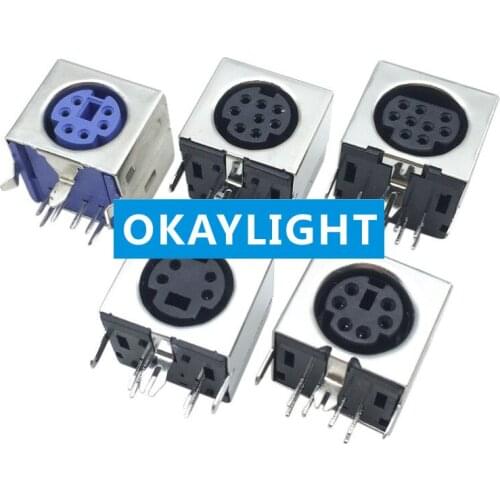 50PCS S-terminal 4-core all-inclusive socket mini-DIN 6-core socket small 8-core female socket MD8-core female PS2 socket