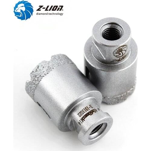 Z-LION 35/40mm Diamond Core Drill Bit Granite Marble Stone Hole Saw Vacuum Brazed Dry Wet Use For Angle Grinder Drilling Reaming