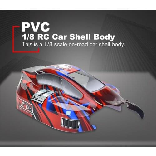 RC On-road Car PVC Shell Body Cover for 1/8 ZD Racing 8459 RC Racing Car Accessories Parts Black/Red