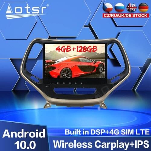 For JEEP Cherokee Car Multimedia Player GPS Navigation 2014 2015 2016 - 2019 Android Radio Screen Recorder Head Unit Autoradio
