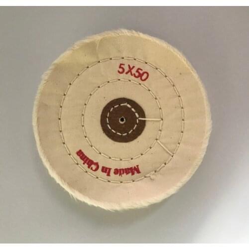 125mm White Cotton Lint Cloth Buffing Wheel Gold Silver Jewelry Mirror Polishing Wheel 4mm Inner Hole 50 Layers